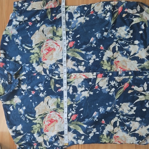 Lauren Ralph Lauren Relaxed Fit Floral Buttom Up Short-Sleeve Shirt Size XL - Picture 11 of 13